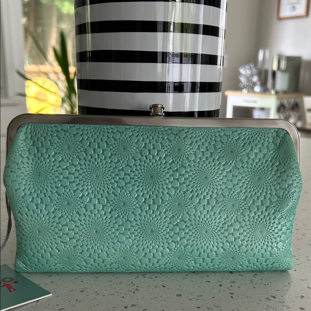 HOBO Lauren Embossed Aqua Wallet/Clutch